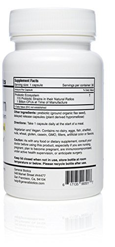 Equilibrium Daily 115-Strain Probiotic Prebiótico - El más alto conteo de deformaciones en el mundo - Suplemento efectivo y fácil de tragar- 1 Botella