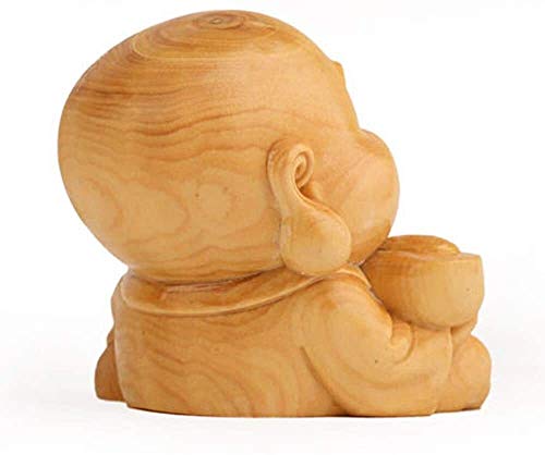 Estatuas Chino Feng Shui álamo Amarillo decoración Laughing Buddha de Madera de Ministerio del Interior del Coche atraer Buena Suerte Regalos Riqueza 0921