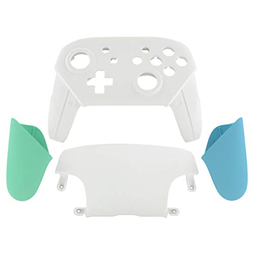 eXtremeRate Carcasa Agarre para Nintendo Switch Pro Funda Delantera Trasera Blanca Asa Shell Menta Verde Cielo Azul Tacto Suave Grip de reemplazo para Control Nintendo Switch Pro-No Incluye Mando