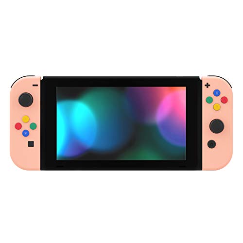 eXtremeRate Carcasa para JoyCons de Nintendo Switch Funda de Agarre Shell de Bricolaje Cubierta Tacto Suave con ABXY Drecctión Botones para Nintendo Switch No Incluye Carcasa de Consola(Color Pomelo)