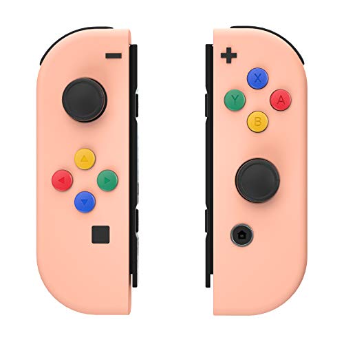 eXtremeRate Carcasa para JoyCons de Nintendo Switch Funda de Agarre Shell de Bricolaje Cubierta Tacto Suave con ABXY Drecctión Botones para Nintendo Switch No Incluye Carcasa de Consola(Color Pomelo)