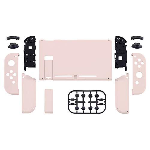 eXtremeRate Carcasa para Nintendo Switch,Funda Completa para Mando Controlador Consola Joy-con de Nintendo Switch Shell de Bricolaje reemplazable con Botón Completo (Rosa Sakura)