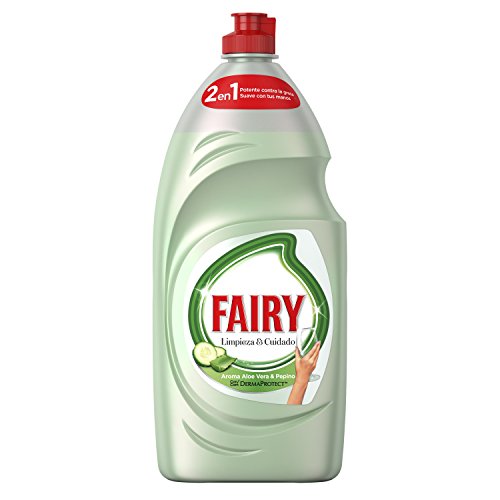 FAIRY Limpieza y Cuidado Aloe Vera y Pepino Lavavajillas Líquido 1015 ml con Protección de la Dermis Beneficia la Piel y Combate la Grasa (8001090479617)