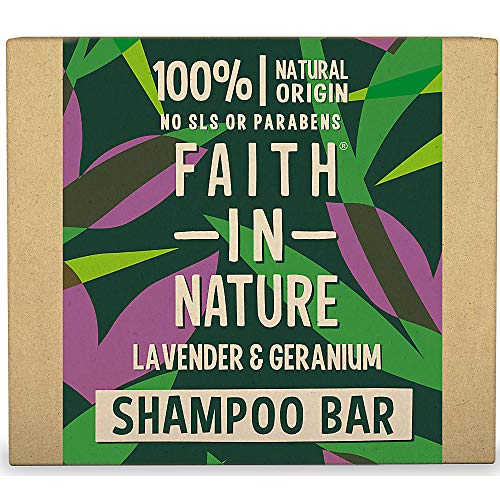 Faith in Nature Champú solido Lavanda y Geranio 100% natural vegan sin SLS 85 g.