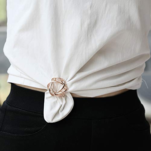 Fajewellery Broche Flor Camelia Perla Rhinestone Bufanda Anillo Broches para Mujeres