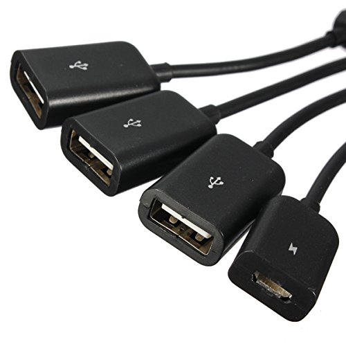 FamilyMall(TM 4 Puertos USB Micro Alimentación Carga OTG Hub Cable Adaptador para HTC LG S4 Galaxy Tab 3