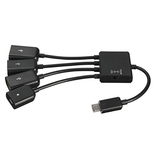 FamilyMall(TM 4 Puertos USB Micro Alimentación Carga OTG Hub Cable Adaptador para HTC LG S4 Galaxy Tab 3