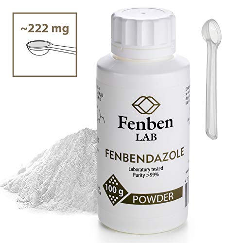 Fenbendazole 100g Polvo, Pureza >99.9%, de Fenben Lab, Incluye Certificado de Análisis, Probado en un Laboratorio Certificado, 3.5oz