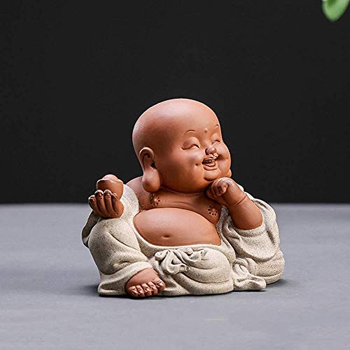 Feng Shui Chino Laughing Buddha Decoración estatuas de cerámica atraer la Riqueza y de los Regalos de la Buena Suerte for el hogar y la Oficina Congratulatory 0921