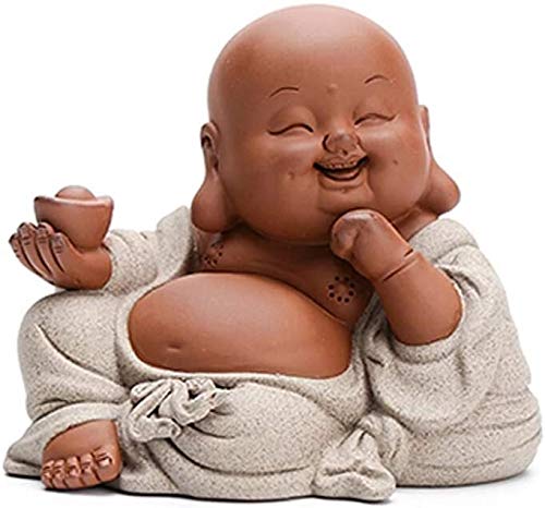 Feng Shui Chino Laughing Buddha Decoración estatuas de cerámica atraer la Riqueza y de los Regalos de la Buena Suerte for el hogar y la Oficina Congratulatory 0921