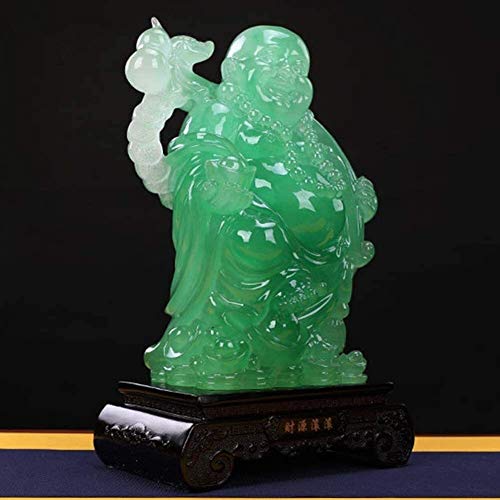 Feng Shui Laughing Buddha estatuilla Adornos Estatua Maitreya Bolsa de Dinero Figurita Llevar Casa Esculturas Decoración 0831