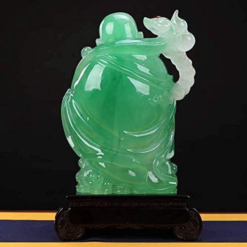 Feng Shui Laughing Buddha estatuilla Adornos Estatua Maitreya Bolsa de Dinero Figurita Llevar Casa Esculturas Decoración 0831