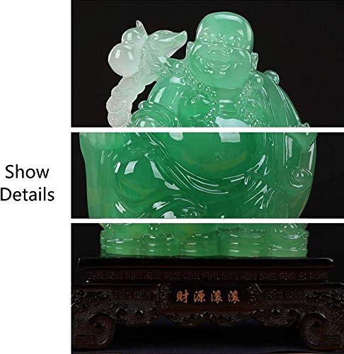 Feng Shui Laughing Buddha estatuilla Adornos Estatua Maitreya Bolsa de Dinero Figurita Llevar Casa Esculturas Decoración 0831