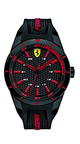 Ferrari 0830245 RedRev - Reloj analógico de pulsera para hombre (cuarzo, correa de silicona)