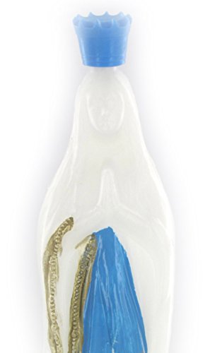Ferrari & Arrighetti Botella Agua bendita de plástico Que representa la Virgen de Lourdes - 20 cm (Paquete de 3 Piezas)