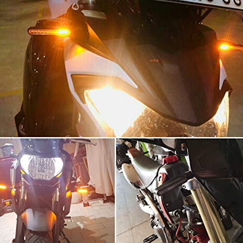 FEZZ Intermitentes Led Moto Universales Intermitentes Moto Homologados Luz Senal de Giro Indicator Faros Ambar, Pack of 2