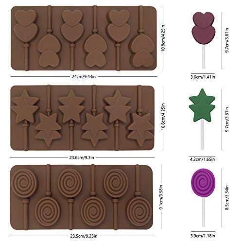 FineGood 4 moldes de chocolate para Lollipop, con 3 cuentagotas