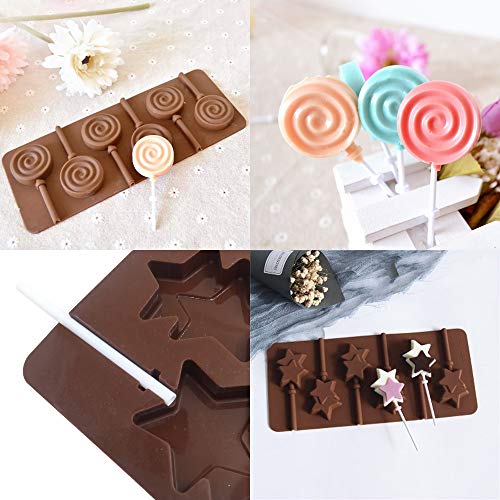 FineGood 4 moldes de chocolate para Lollipop, con 3 cuentagotas