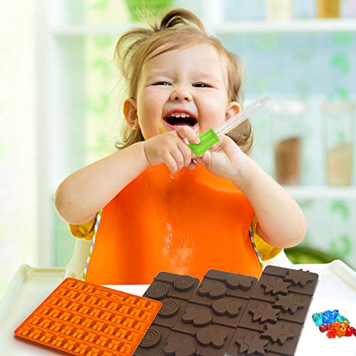 FineGood 4 moldes de chocolate para Lollipop, con 3 cuentagotas