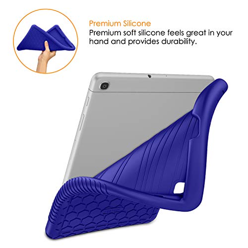 Fintie Funda de Silicona para Samsung Galaxy Tab A 10.1 2019 - [Honey Comb Series] Carcasa Ligera de Silicón Antideslizante para Niños a Prueba de Golpes para Modelo SM-T510/T515, Azul Oscuro