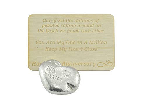 First Your My One In A Million Gift - Corazón de Metal para Regalo de Primer Aniversario, diseño de Piedras