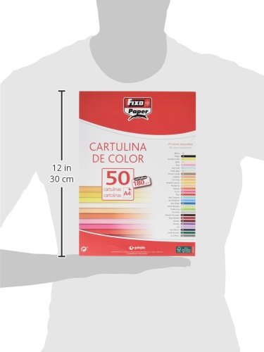 Fixo Paper 11110372 – Paquete de cartulinas A4– 50 unidades color gris perla, 180g