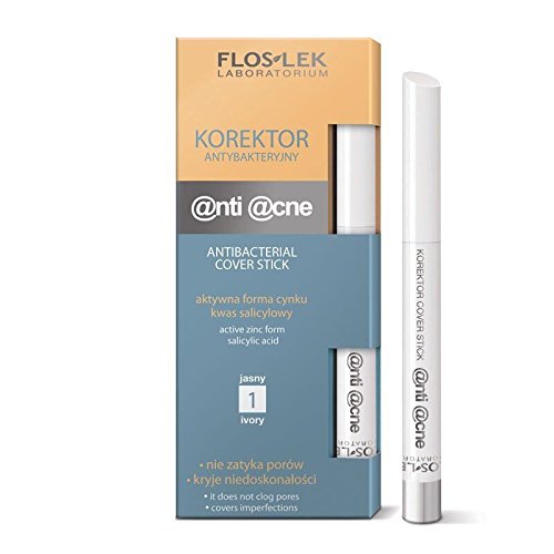 FlosLek - Corrector de piel antiacné, antibacteriano, en barrita 1 ligero y sin parabenos