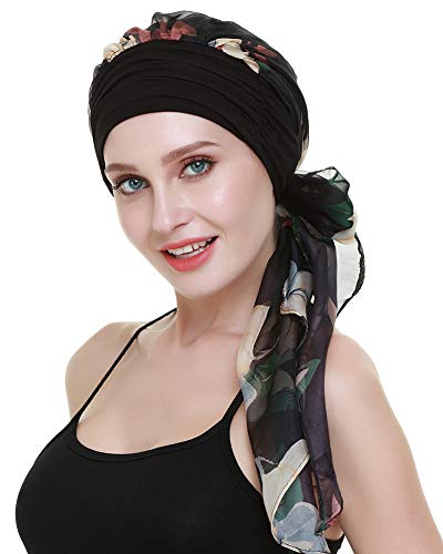 FocusCare Sombreros para la pérdida de Cabello Mujer Cancer Chemo turbantes Bufandas Viscosa de bambú Headwear