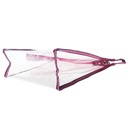 Fossen Transparente Neceser Bolsa de Aseo Impermeable Maquillaje Organizador de Cremallera para Mujer y Hombres (Rosa Caliente)