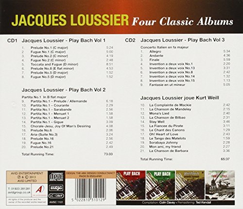 Four Classic Albums (Play Bach Vol 1 / Play Bach Vol 2 / Play Bach Vol 3 / Jacques Loussier Joue Kurt Weill)