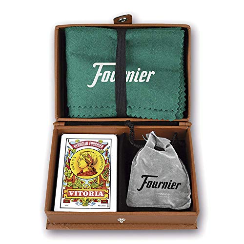 Fournier F31023 - Mus en estuche de polipiel, conjunto de juego, Marrón