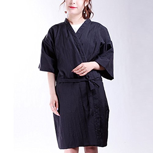 Frcolor Vestidos de peluquería para salón de peluquería estilo Kimono, negro