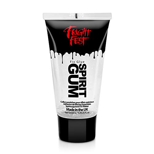 Fright Fest Mastix Spirit Gum - Pegamento Adhesivo de Grado cosmético (12 ml), Pegamento de Tatuaje con Purpurina