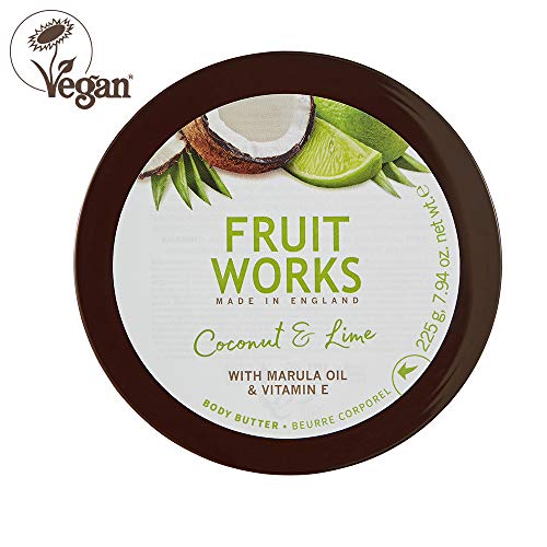 Fruit Works Coconut & Lime Cruelty Free & Vegan Body Butter With Natural Extracts 1x 225g