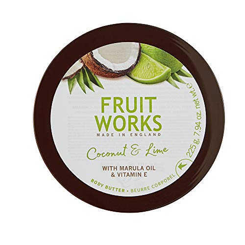 Fruit Works Coconut & Lime Cruelty Free & Vegan Body Butter With Natural Extracts 1x 225g