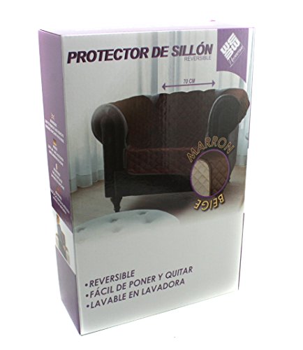 FUNDA CUBIERTA PARA SOFA REVERSIBLE CUBRIR SOFA SILLON COLOR MARRON Y BEIGE PROTECTOR SOFA 1 PLAZA 70 CM