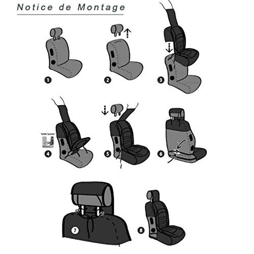 Funda de asiento delantero Grand Confort para Omega (2000/08-2003/07), 1 pieza, color gris