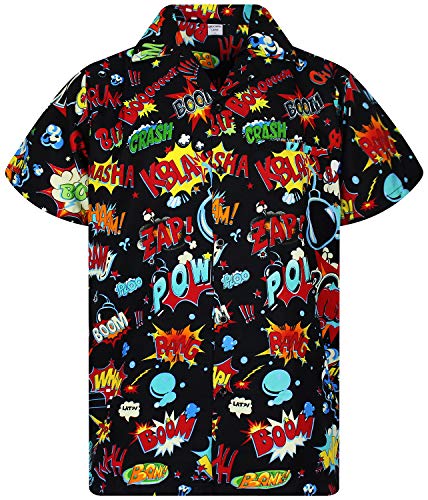 Funky Camisa Hawaiana, BoomBang, multiblack, L