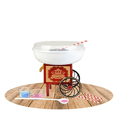 Gadgy ® Maquina de Algodón de Azúcar | Cotton Candy Machine para Casa | USA Azúcar Normal o Caramelos Duros | Estilo Retro para Fiesta y Ocasiones Especiales | Igual Que la Feria!