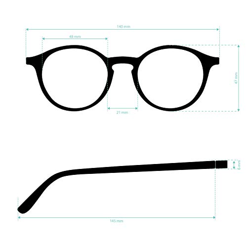 Gafas de Presbicia con Filtro Anti Luz Azul para Ordenador. Gafas Graduadas de Lectura para Hombre y Mujer con Cristales Anti-reflejantes. Ferrari +2.0 – UFFIZI