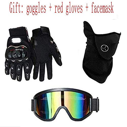 GAODA Casco de motocross, para adultos para exteriores casco de bicicleta de montaña, Cross Integral Enduro Infantil Casco Motocross con Gafas, Mascarilla, Guantes. (S)