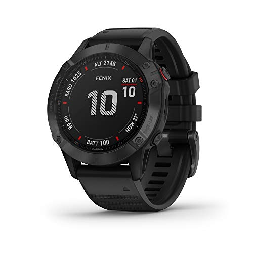 Garmin fēnix ​​6 PRO - Reloj GPS multideporte con mapas, música, frecuencia cardíaca y sensores, Negro con correa negra