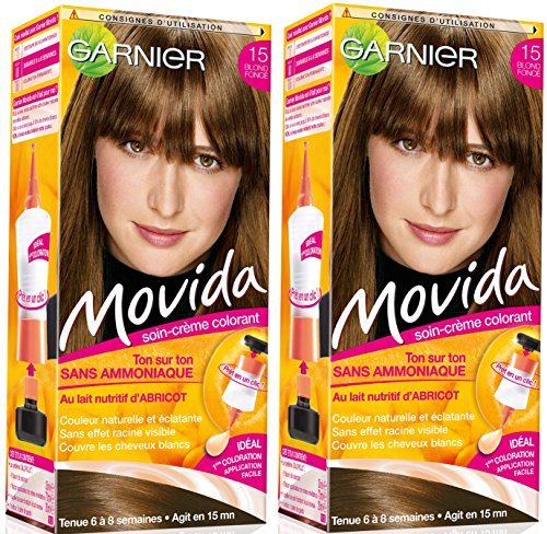 Garnier – Coloración temporal Movida sin amoniaco, 15 rubio oscuro, lote de 2