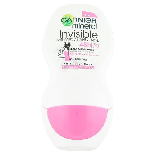 Garnier Mineral Invisible - Desodorante antitranspirante para colores blanco y negro con 48 horas de protección - (50 ml)