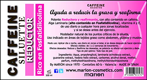 Gel Anticelulítico Reductor Caffeine xxl - 500ml . Reafirmante con Alto Contenido en Cafeína, Alga Laminaria (Fosfatidilcolina), Vitamina A y E. OFERTA FINAL AGOSTO