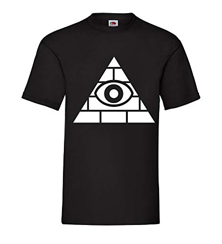 Generisch Illuminaten Allsehende Auge Hombre Camiseta - shirt84 - Negro, S