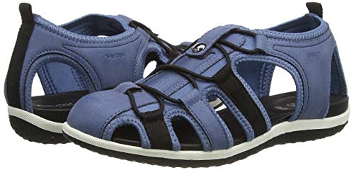 Geox D Sandal Vega C, Sandalias Punta Cerrada para Mujer, Azul (Denim C4008), 37 EU