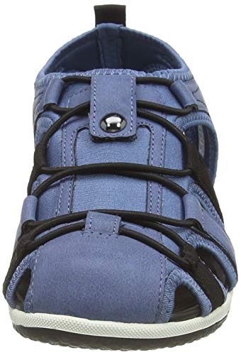 Geox D Sandal Vega C, Sandalias Punta Cerrada para Mujer, Azul (Denim C4008), 37 EU