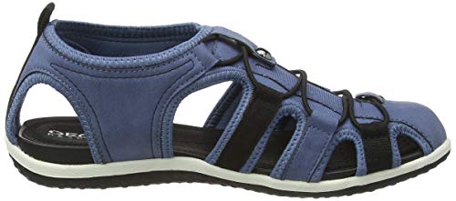 Geox D Sandal Vega C, Sandalias Punta Cerrada para Mujer, Azul (Denim C4008), 37 EU