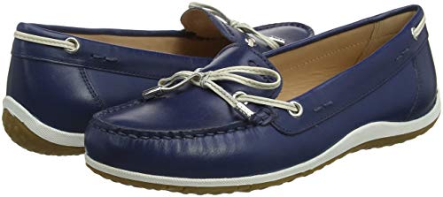 Geox D Vega Moc B, Mocasines para Mujer, Azul (Blue/Skin C4ea5), 37 EU